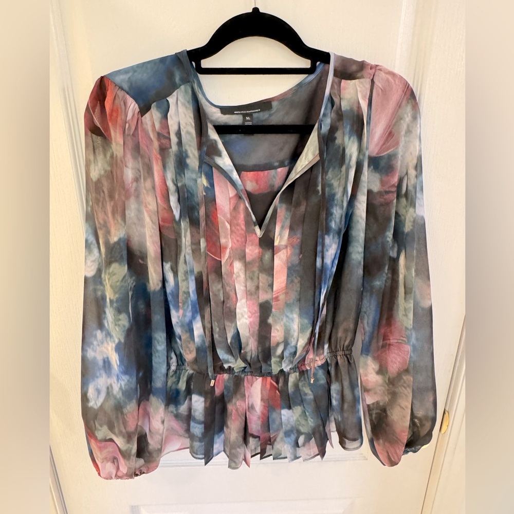 WHBM Floral Chiffon Blouse XL